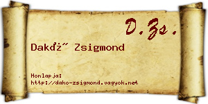 Dakó Zsigmond névjegykártya